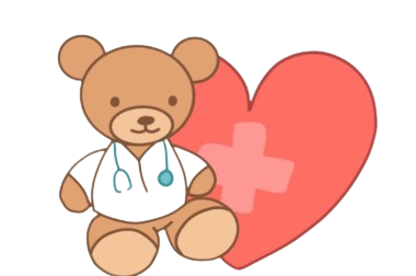 Little Hearts Science teddy bear doctor logo